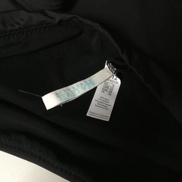 Sea Level Swim High Waist Gathered Side Swim Bottoms Black 8 - Picture 4 of 5